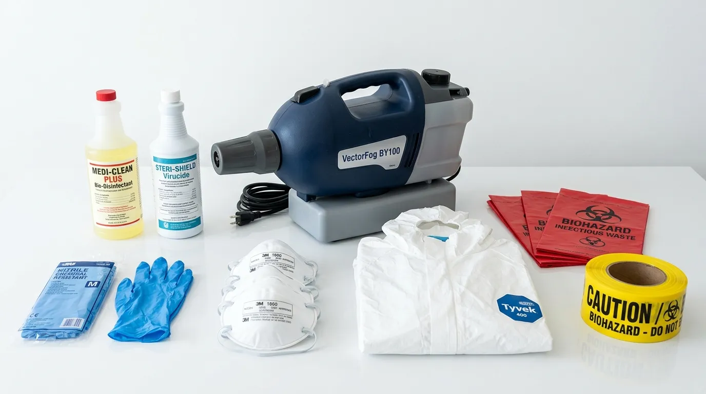 Professional biohazard remediation crew working in Fairborn